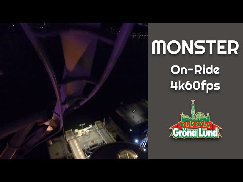 Monster | On-Ride POV Front/Back - Night/Day - 4k60fps | B&M Inverted Coaster | Gröna Lund