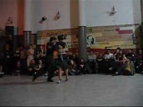  Carla Espinoza  and  Octavio Fernandez  are  dancing  to  the  tango  "  Café Domínguez  "