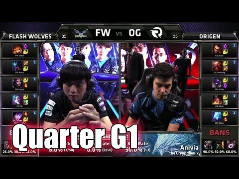 Origen vs Flash Wolves Game 1 | Quarter Finals LoL S5 World Championship 2015 | FW vs OG G1 Worlds