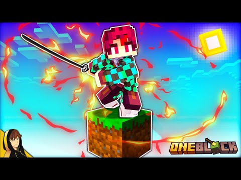 Becoming a DEMON SLAYER on a ONE BLOCK - MINECRAFT WORLD!?!