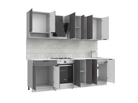 Миниатюра изображения товара Кухонный гарнитур Arvento Флок-плюс 1.8м (графит)