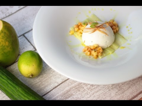 Gefrorene Vorspeise - Gurke, Schmand & Limette