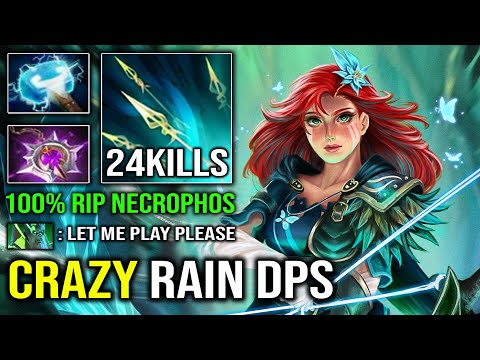 CRAZY Rain DPS 100% Counter Necrophos with Nullifier Windranger Godlike Dota 2