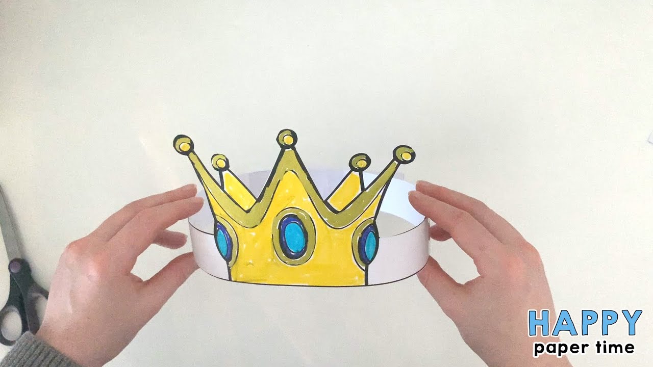 Princess crown printable coloring craft for kids