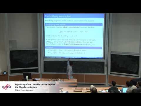 Nikos Frantzikinakis:  Ergodicity of the Liouville system implies the Chowla conjecture