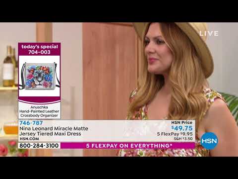 Nina Leonard Miracle Matte Jersey Tiered Maxi Dress