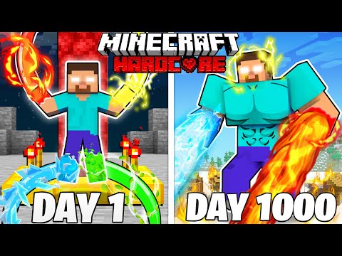 FoZo Movies - I Survived 1000 Days as ELEMENTAL HEROBRINE in HARDCORE Minecraft! (Full Story)