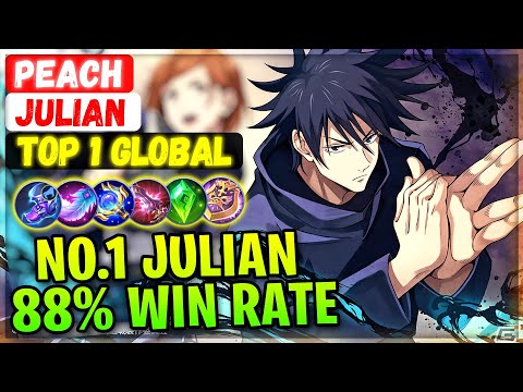 Julian King 88% Win Rate [ Top 1 Global Julian ] Peach. - Mobile Legends Gameplay Emblem And Build