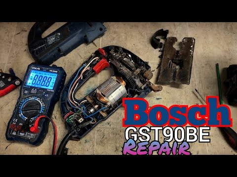 Repairing a Bosch GST90BE Jigsaw that won't switch on and is all jammed full of resin