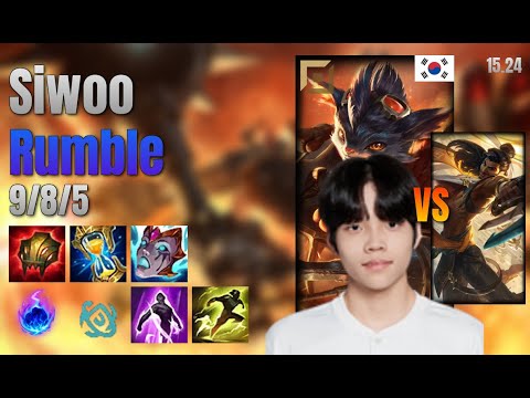 Siwoo Top Rumble vs Akshan lol KR solo rank Full Game 15.24 | 시우 럼블 vs 아크샨