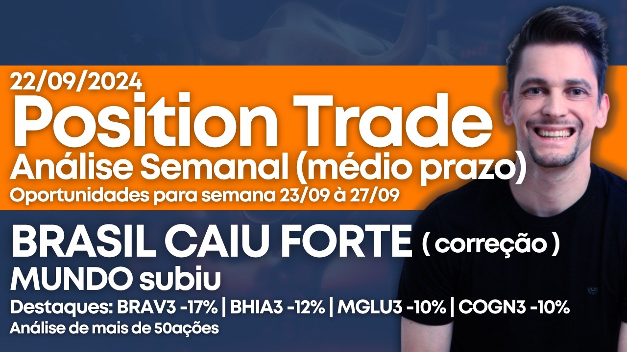 Position Trade com Danillo Fratta | 22/09/2024 | Destaques BRAV3 MGLU3 COGN3 BHIA3 SIMH3 AGXY3 AERI3