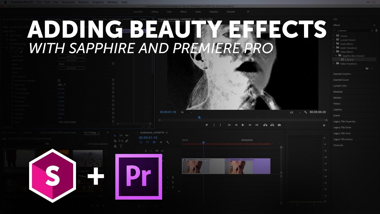 Using Sapphire Beauty in Adobe Premiere Pro