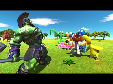 Unequal Battle Hulk Warrior vs Rainbow Friends - Animal Revolt Battle Simulator