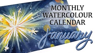 Monthly Watercolour Calendar - January Sparkler!