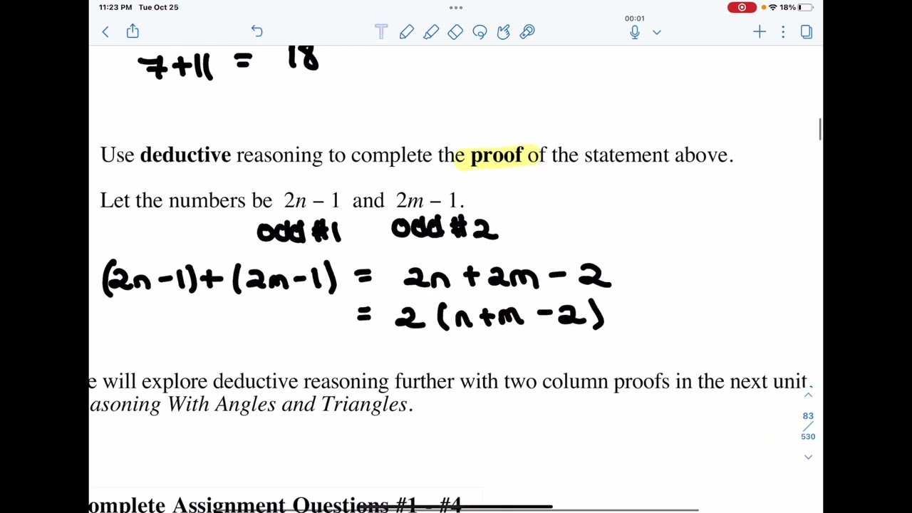 Math 20-2 Unit 4 Mathematical Reasoning L2: Deductive Reasoning