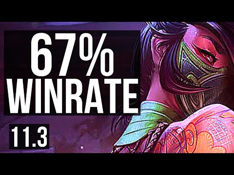 AKALI vs ZED (MID) | 4/0/4, 67% winrate | BR Grandmaster | v11.3
