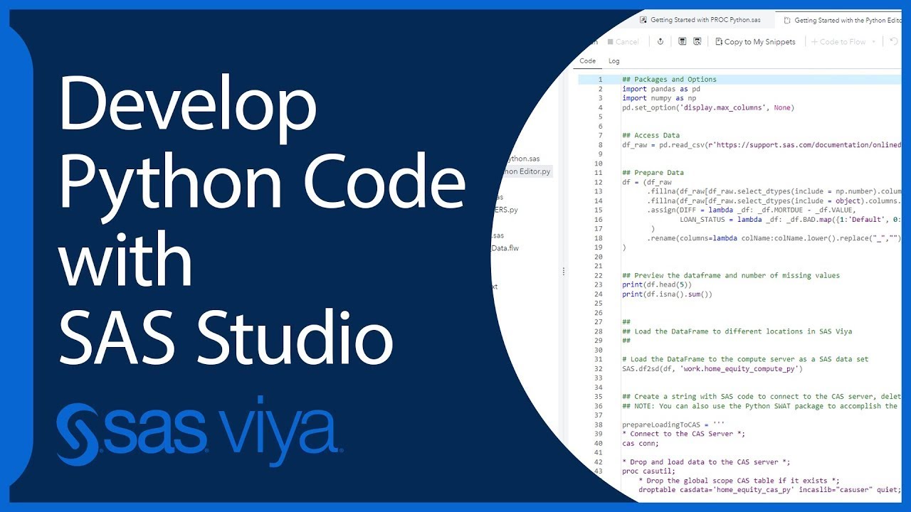 Use Python Code in SAS Studio | SAS Viya Quick Start Tutorial
