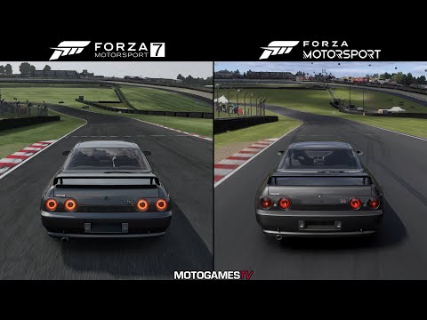 Forza Motorsport 7 vs Forza Motorsport (2023) - 1993 Nissan Skyline GT-R V-Spec at Brands Hatch GP