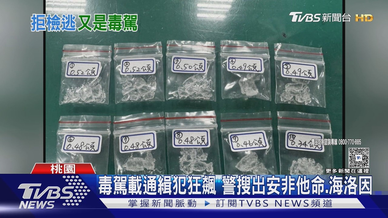 影音/毒駕男載通緝犯狂逃!警舉槍壓制 車內搜出海洛因、喪屍煙彈