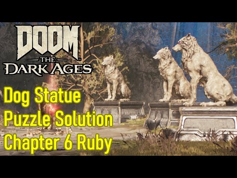 Doom The Dark Ages Statue Puzzle Solution, Chapter 6 The Siege Ruby Puzzle 3 Dog Statues Guide