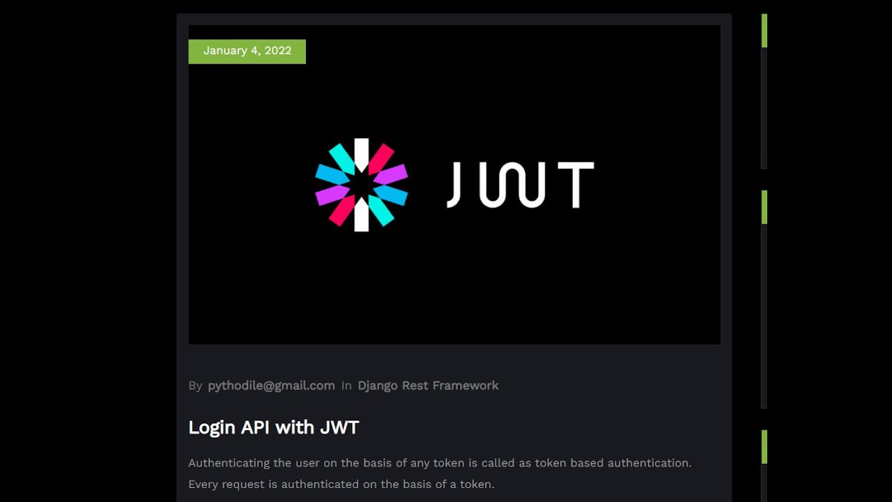 JWT Login API  using Django and Django Rest Framework