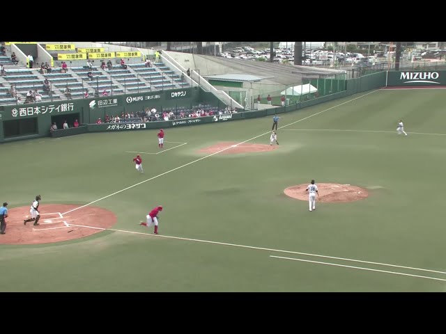 [農場]福岡軟銀鷹的石見颯真在一次高難度的一次彈跳/反彈球中表現出色！ ！ 2025年5月29日福岡軟銀鷹vs廣島東洋鯉魚