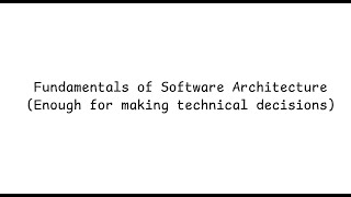Fundamentals of Software Architecture เพียงพอสำหรับคนเริ่มต้น