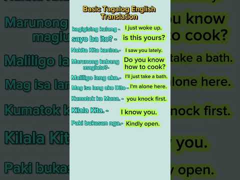 Basic Tagalog English Translation #Aienglishtagalogtranslation