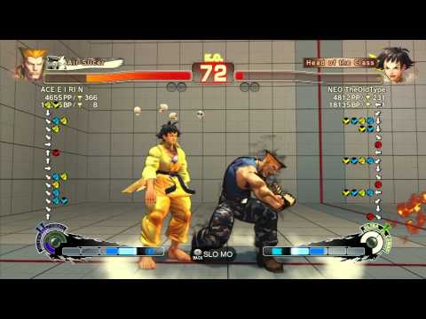 SSF4 AE 2012: ACE E I RI N (Guile) vs NEO TheOldType (Makoto) - Xbox Live Ranked Match