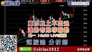 【海豚交易室】#范振鴻 1214，萬四之上不用追、逢回布局等輪動，週一 16:00 LIVE直播 (圖)