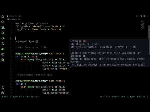 Python Cli Note Management With Typer
