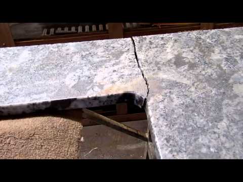 Broken Granite Countertop Before After Being Repaired