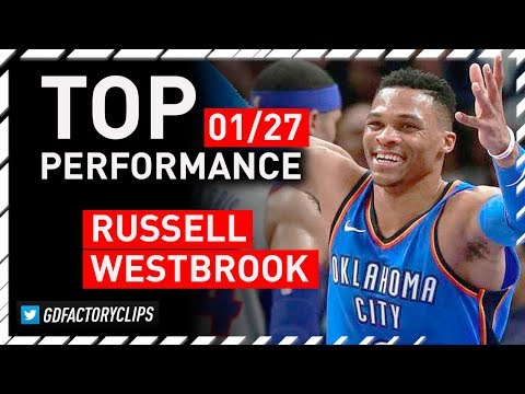 Russell Westbrook Triple-Double Highlights vs Pistons - 31 Pts, 11 Reb, 13 Ast | 2018.01.27