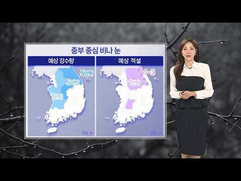 [날씨] 밤까지 중부 산발적 눈·비…내일 반짝 추위 / 연합뉴스TV (YonhapnewsTV)