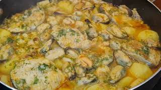 ZARZUELA DE PATATAS PESCADO Y MARISCOS @