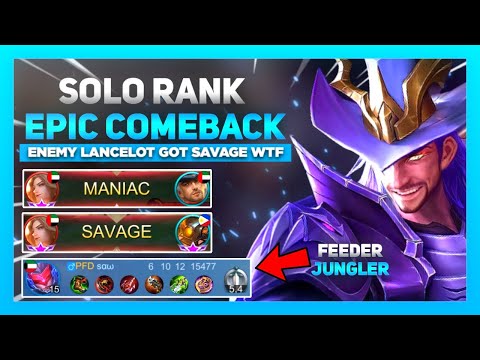 Clint Solo Rank Epic Comeback | Enemy Lancelot Got Savage WTF | Mobile Legends