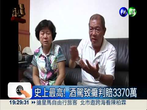 史上最高! 酒駕致癱判賠3370萬