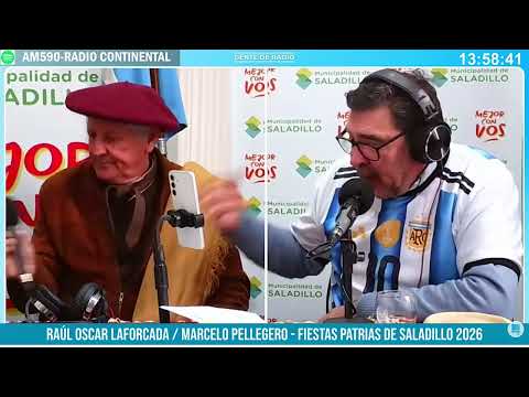 Nota Oscar Laforcada org. Fiestas Patrias Saladillo. Marcelo Pellejero, animador. AM590 Continental