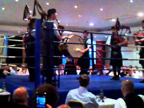 Scottish Pipers at a Charity Boxing event at The Carlton Hotel, Edinburgh