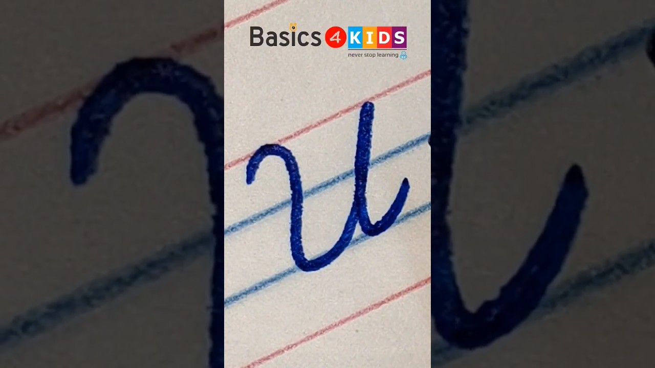 Capital Cursive letter U | Capital Letter 'U' Cursive Handwriting | Cursive Writing | @Basics4Kids