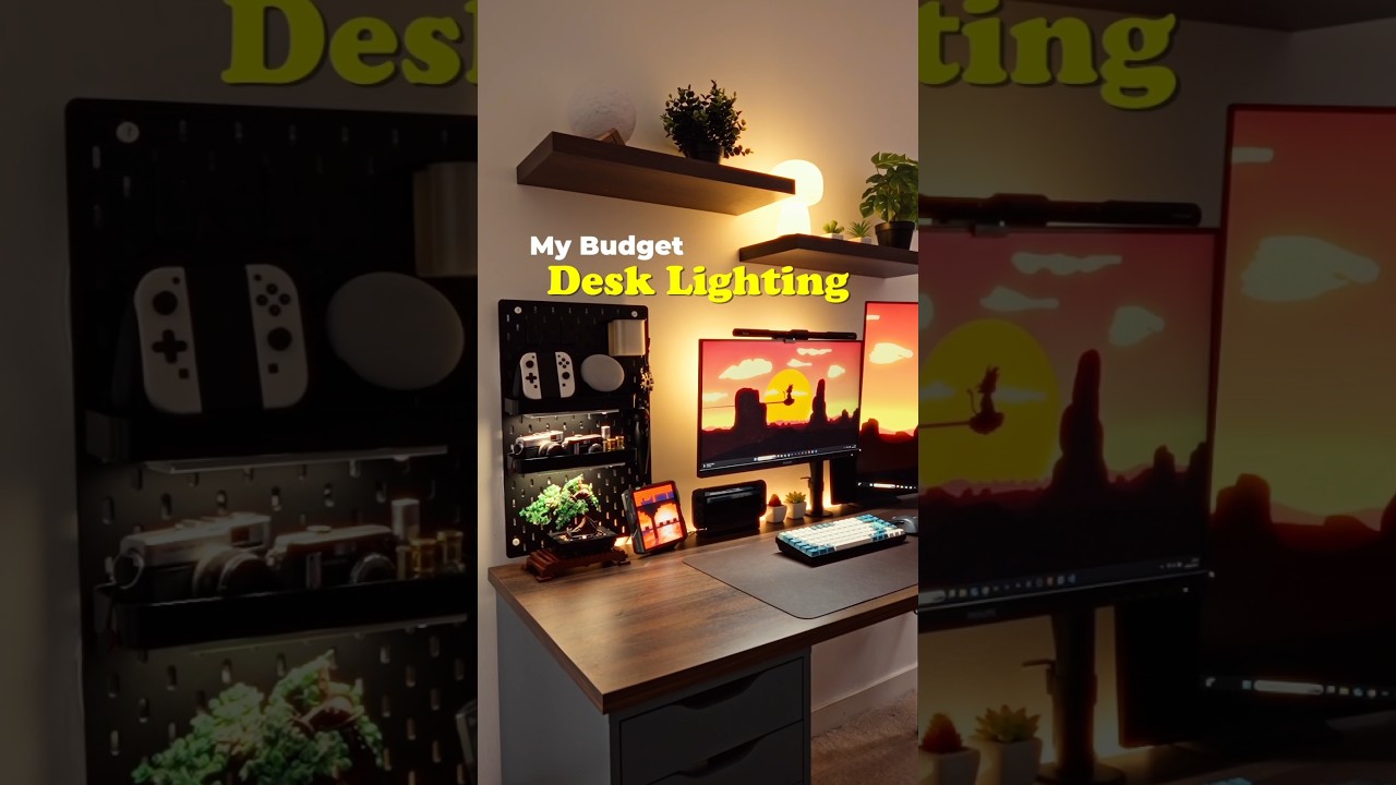 Having small lights can make a huge difference in your desk setup! #ikea #deskaccessories #desktour