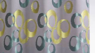Rideau en jacquard a imprimés cercles fantaisies vert
