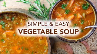 Easy vegetable soup recipe - tasty without stock or broth