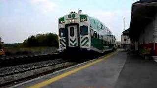 Bradford Ontario Canada GO Transit Train #244 Pulls In