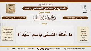 [3436/1288] هل تجوز التسمية باسم سيد؟