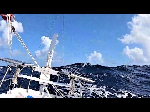 Ep. 33: 24hrs Before Knockdown. Bilge Pump/Self Steering Failure, Crossing Atlantic Solo,Contessa 26