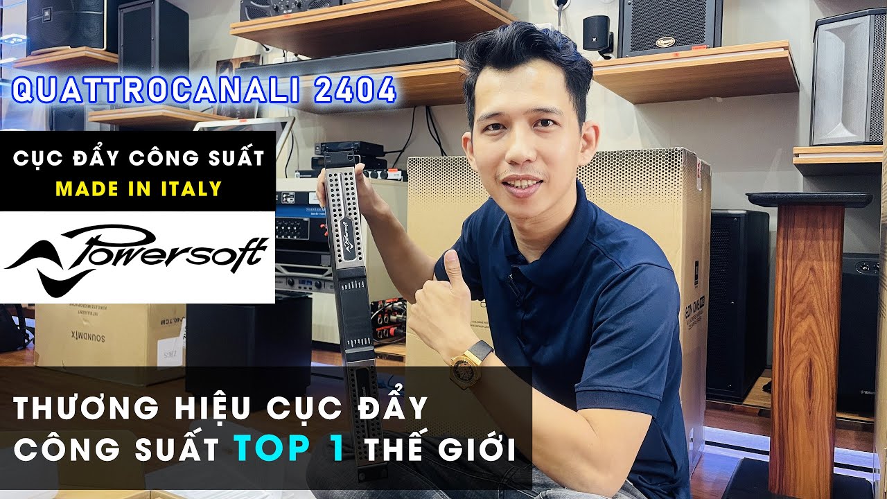 video Cục đẩy công suất Powersoft Quattrocanali 2404 DSP+D chính hãng 0