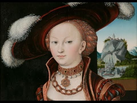 Portrait of a Young Woman Holding Grapes and Apples, Lucas Cranach, the Elder, 1528