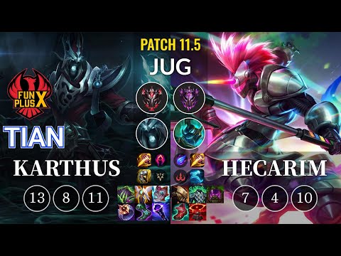 FPX Tian Karthus vs Hecarim Jungle - KR Patch 11.5