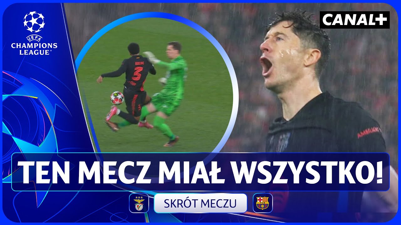 CO ZA COMEBACK BARCY! KURIOZALNE BŁĘDY SZCZĘSNEGO I GOLE LEWANDOWSKIEGO! BENFICA - BARCELONA, SKRÓT